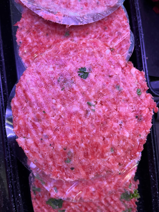 XL steak & stilton burgers