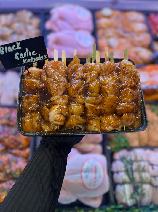 Black Garlic Chicken Kebabs