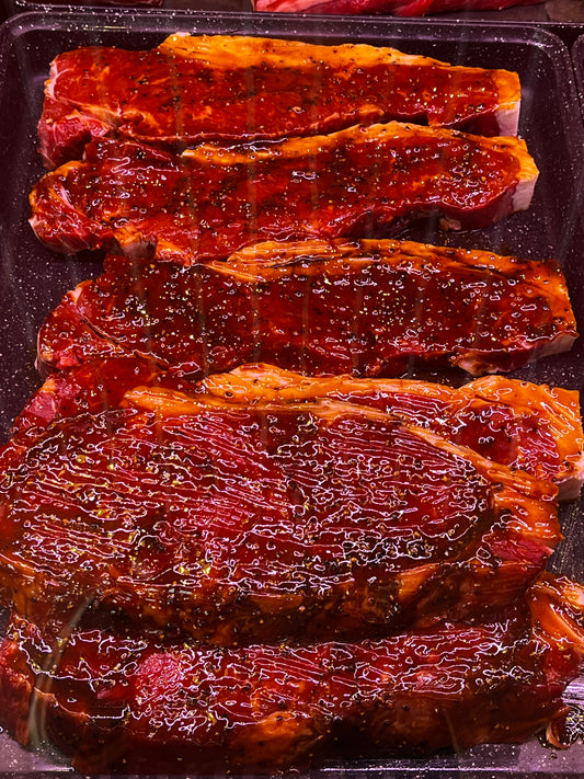 Black Garlic & Pepper Steaks